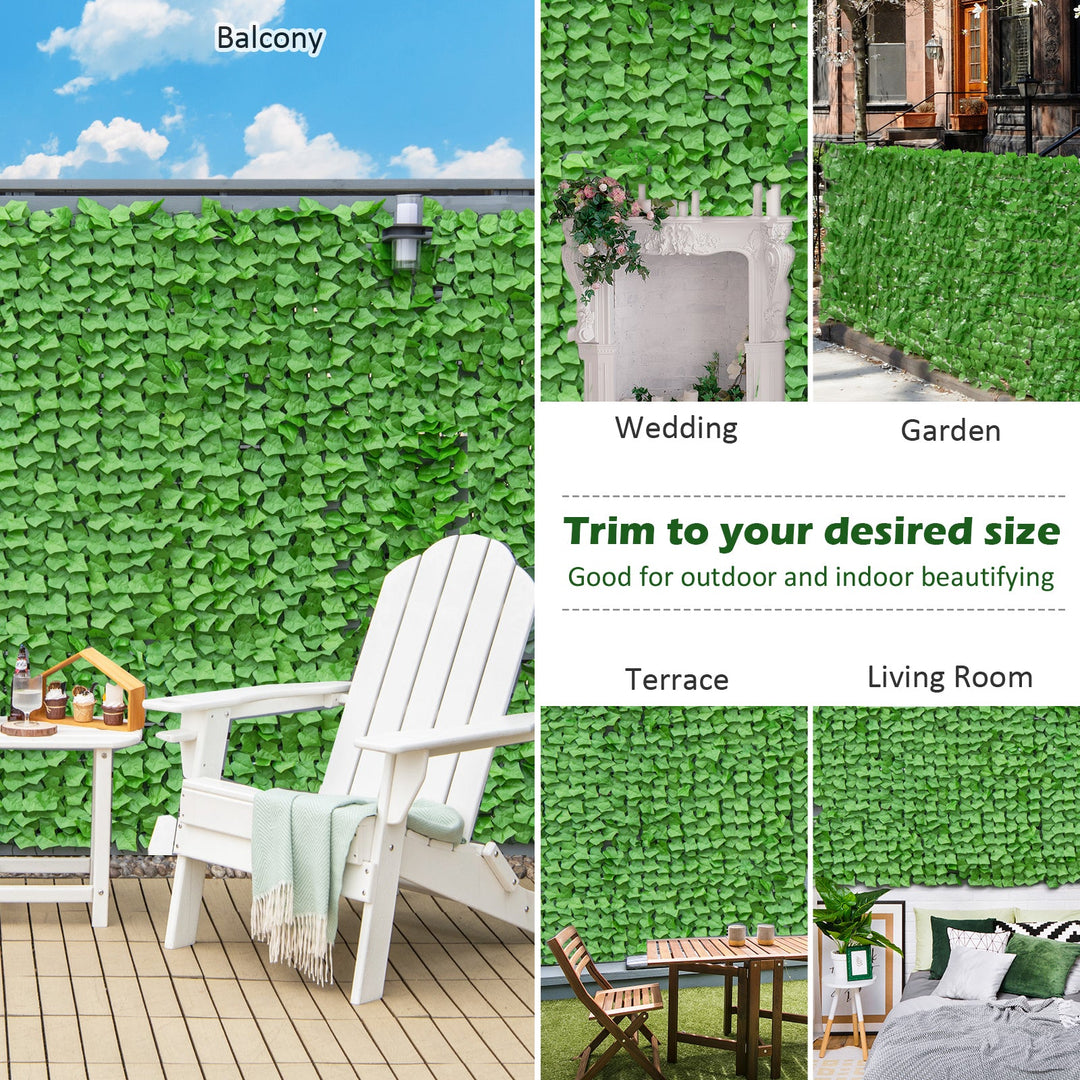 Artificial Ivy Privacy Fence 118 x 39 Inch Green Hedge Screen