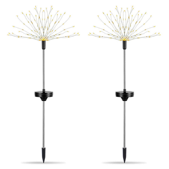 2Pcs Solar Powered Starburst Lights 240 LEDs Firework Lamp Garden Path Decor Lights