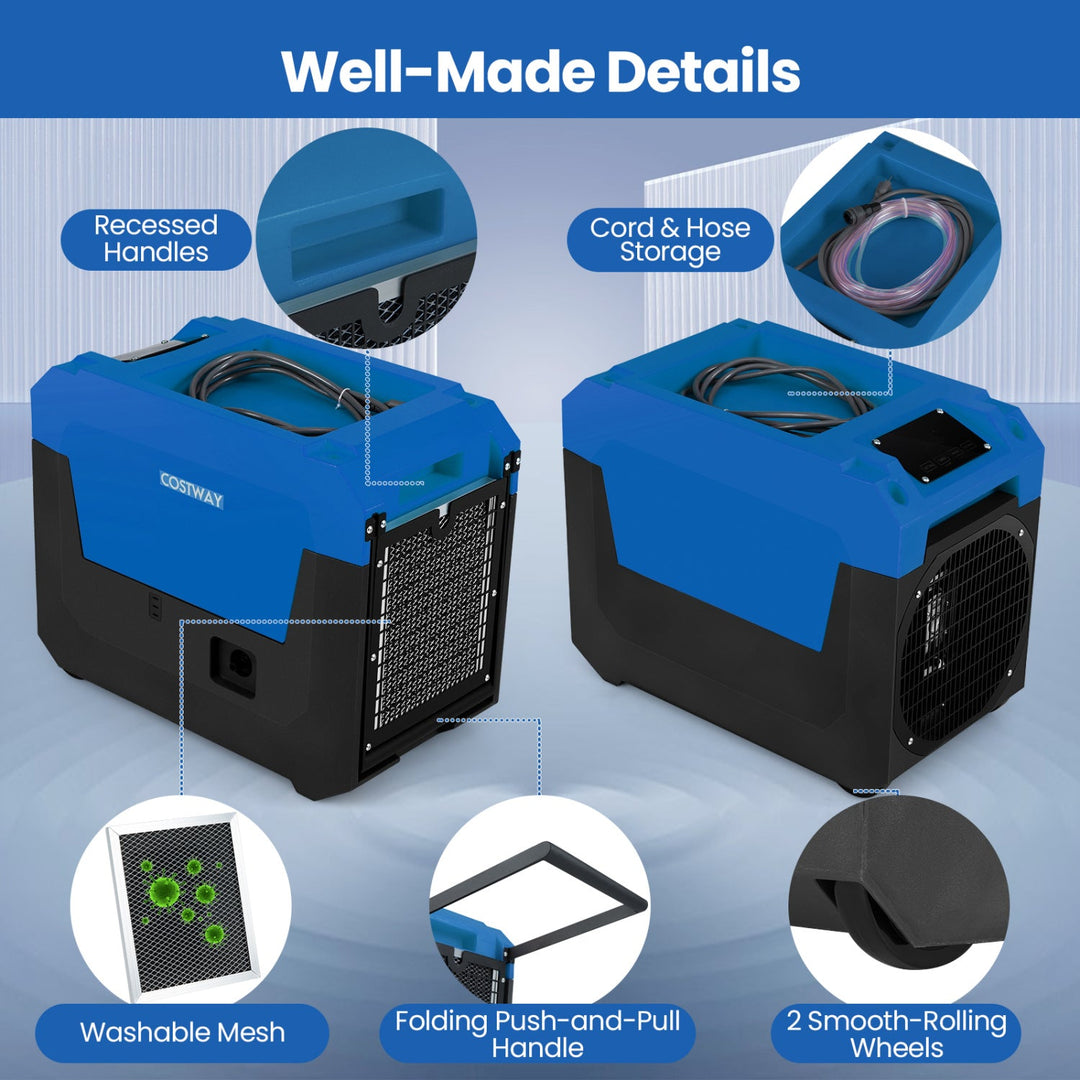 140 Pints Commercial Dehumidifier with Pump and Drain Hose