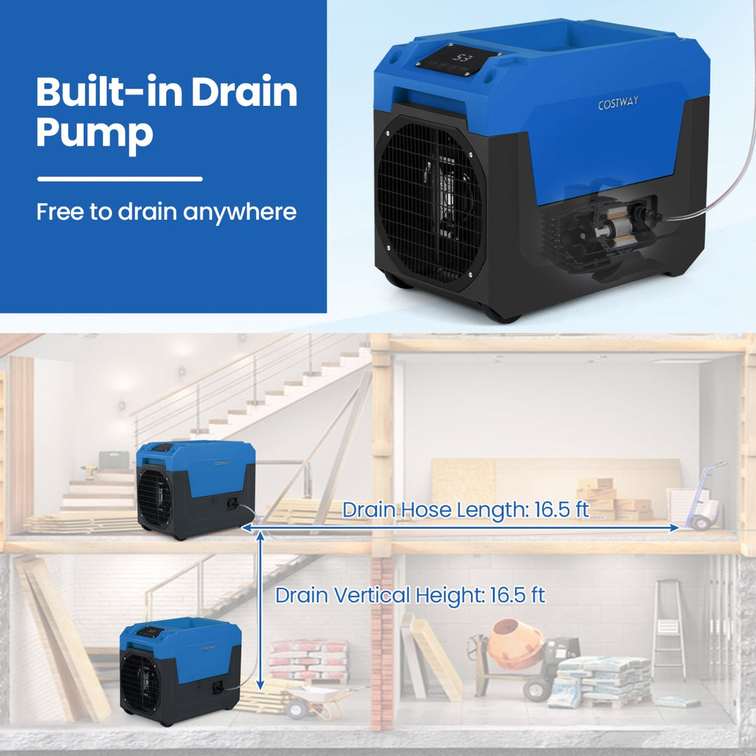 140 Pints Commercial Dehumidifier with Pump and Drain Hose