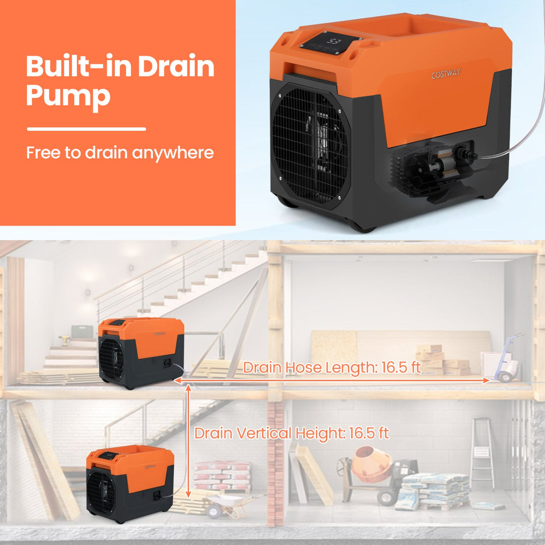 140 Pints Commercial Dehumidifier with Pump and Drain Hose