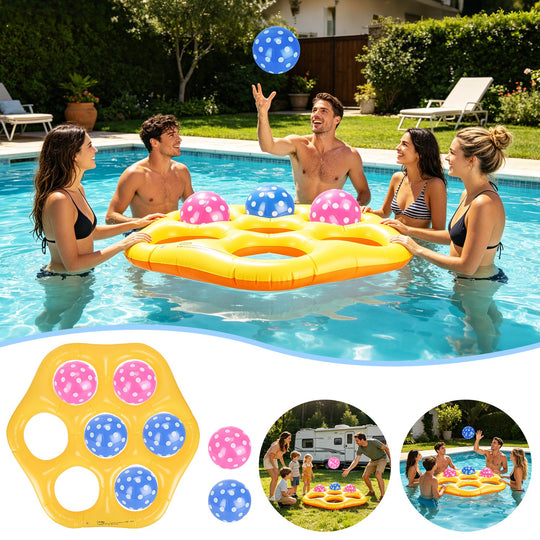Inflatable Tic-Tac-Toe Pool Game Set with 7 Balls