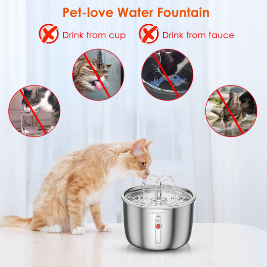 GBruno 2L/67.6Oz Automatic Electric Pet Water Fountain