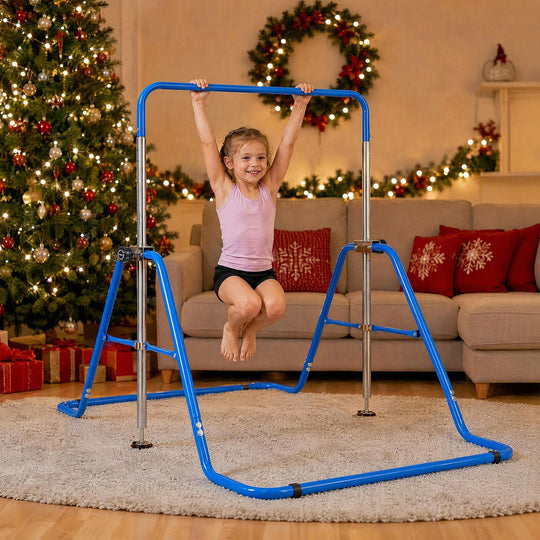 143 lbs Capacity Foldable and Adjustable Kids Gymnastics Bar with 5 Height Levels
