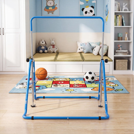 143 lbs Capacity Foldable and Adjustable Kids Gymnastics Bar with 5 Height Levels