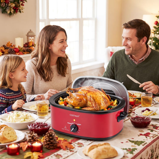 1450W 8 QT Electric Roaster Featuring Self-Basting Lid Holds up to 13.2 LBS Turkey