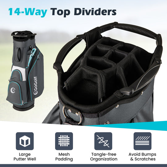 Golf Cart Bag Lightweight Portable Golf Club Organizer Bag