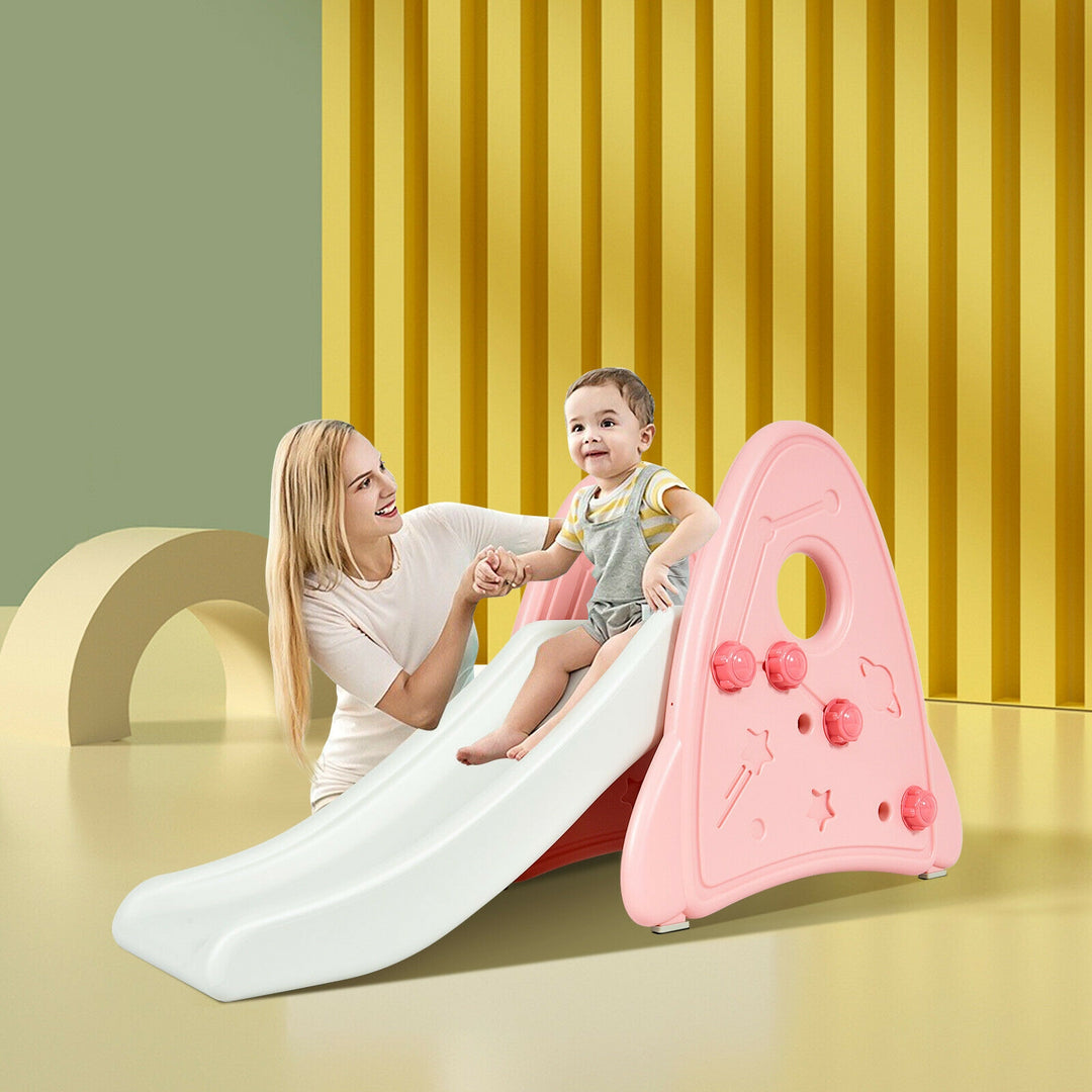 Freestanding Baby Slide Indoor First Play Climber Slide Set for Boys Girls -Pink