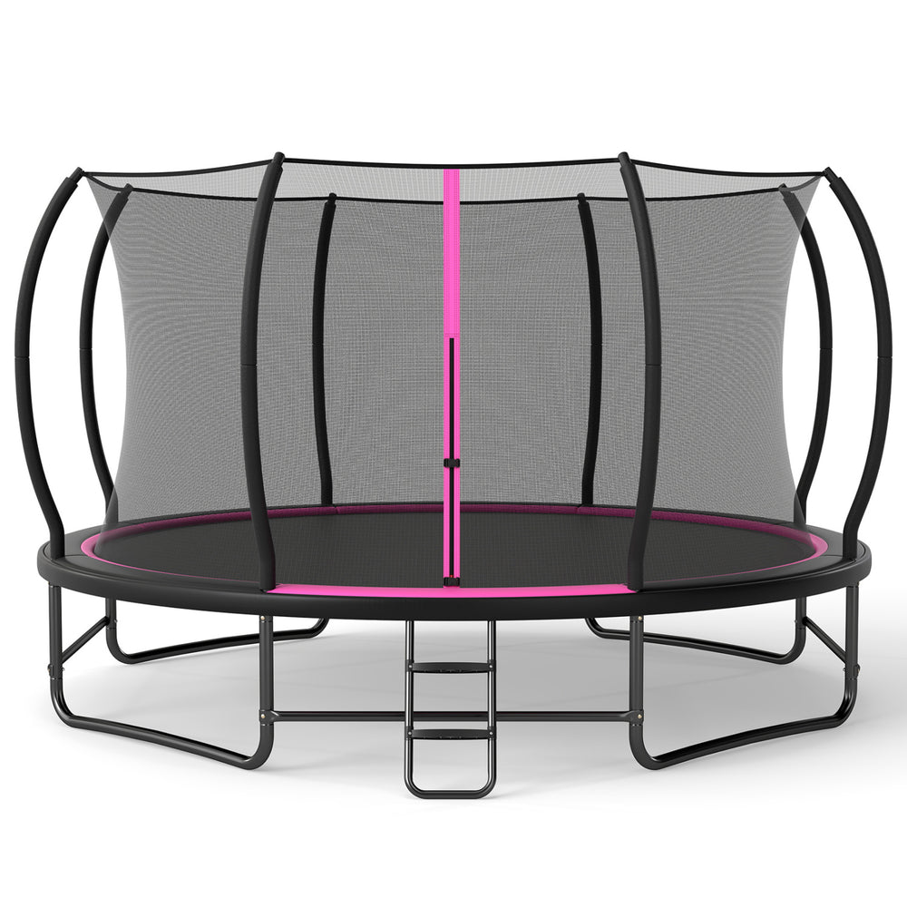 14 FT Outdoor Recreational Trampoline with 4 Stabilizer Bars for Backyard