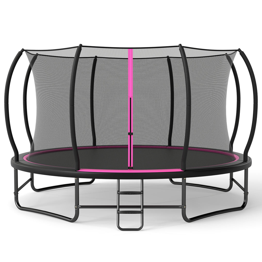 14 FT Outdoor Recreational Trampoline with 4 Stabilizer Bars for Backyard