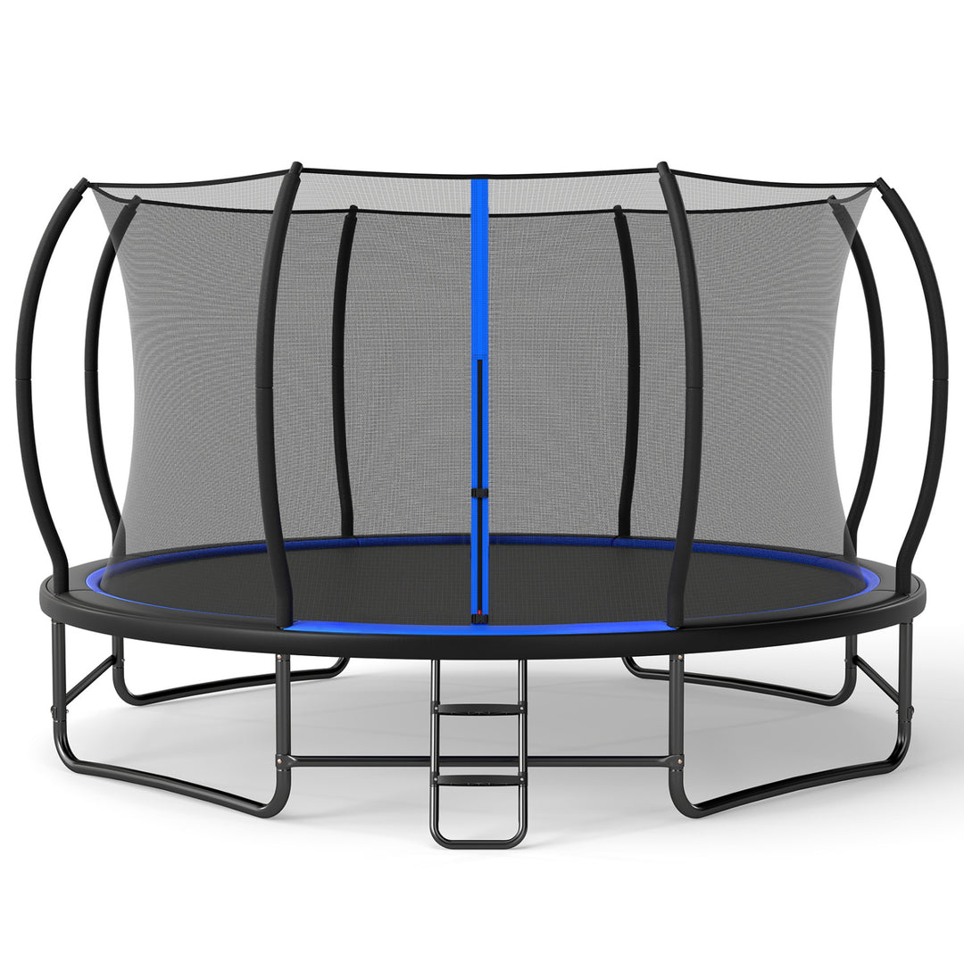 14 FT Outdoor Recreational Trampoline with 4 Stabilizer Bars for Backyard