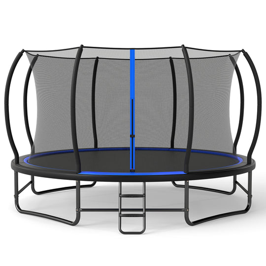 14 FT Outdoor Recreational Trampoline with 4 Stabilizer Bars for Backyard