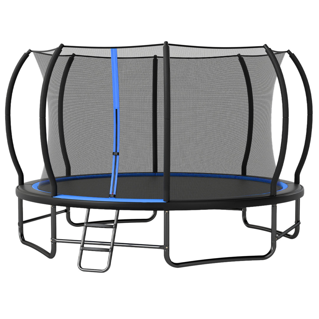 14 FT Outdoor Recreational Trampoline with 4 Stabilizer Bars for Backyard