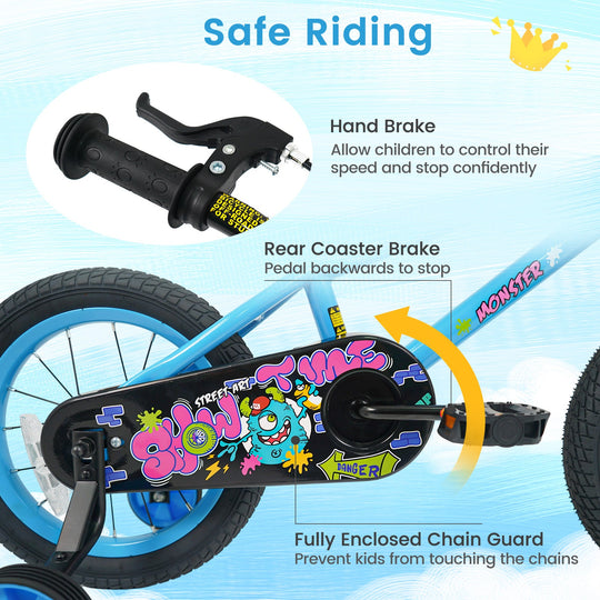 Kids Bike 16 Inch with Training Wheels Ages 4-7