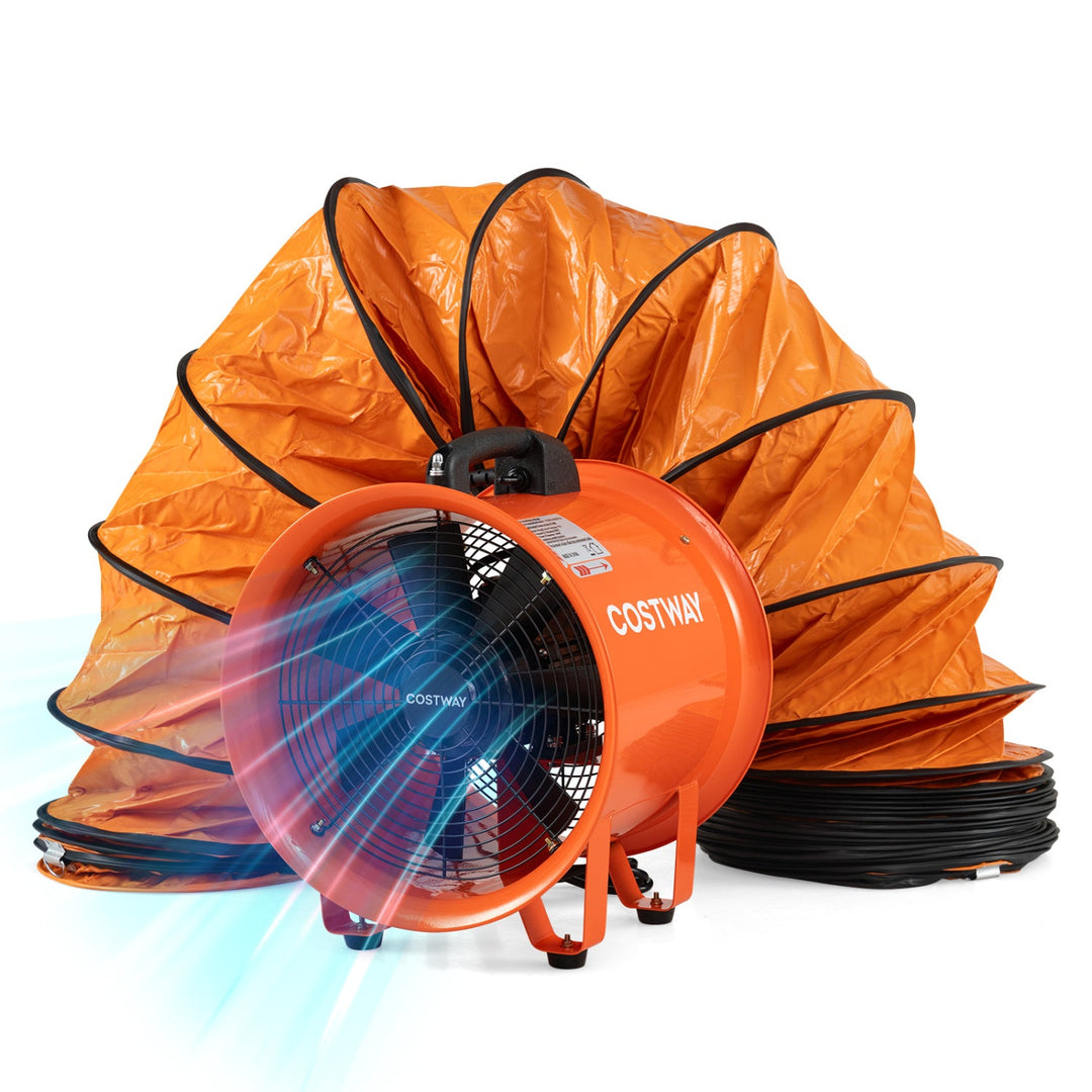 14" Industrial Blower Fan with 25 FT Flexible Duct Hose