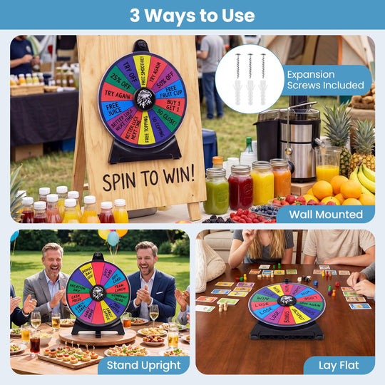 14 Slots Spin Wheel with Blackboard Marker