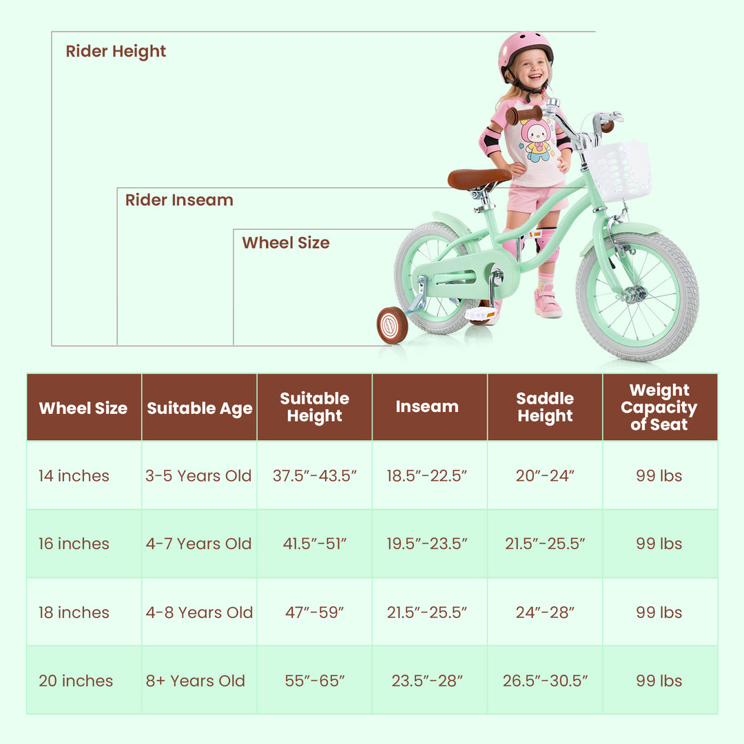 14 Inch Kids Bike with Adjustable Seat and Bell for Kids 3-8 Years Olds-14 inches