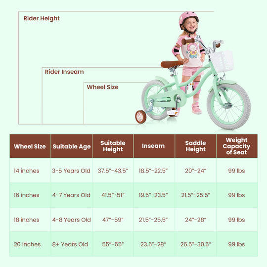 14 Inch Kids Bike with Adjustable Seat and Bell for Kids 3-8 Years Olds-14 inches