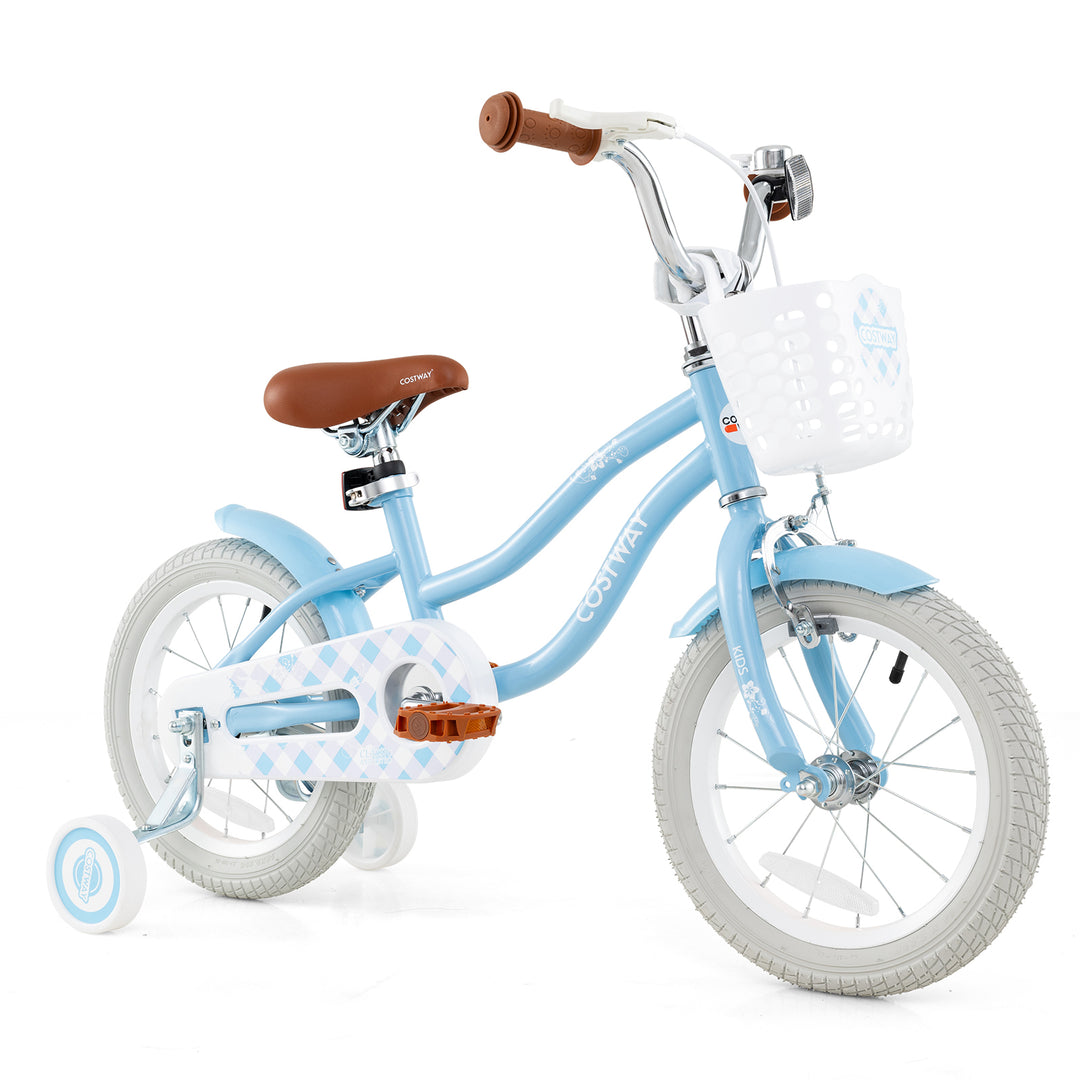 14 Inch Kids Bike with Adjustable Handlebar and Seat for 3-5 Year Old