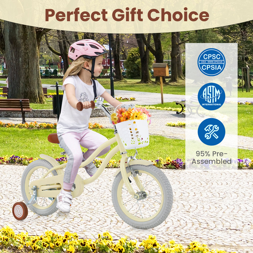 14 Inch Kids Bike Adjustable with Training Wheels Ages 3-8 Years Olds-14 inches