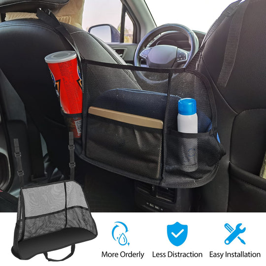 Car Net Pocket Handbag Holder Car Storage Netting Pouch Seat Side Storage Mesh Organizers Bag For Purse Phone Documents Barrier Pets Kids At Backseat