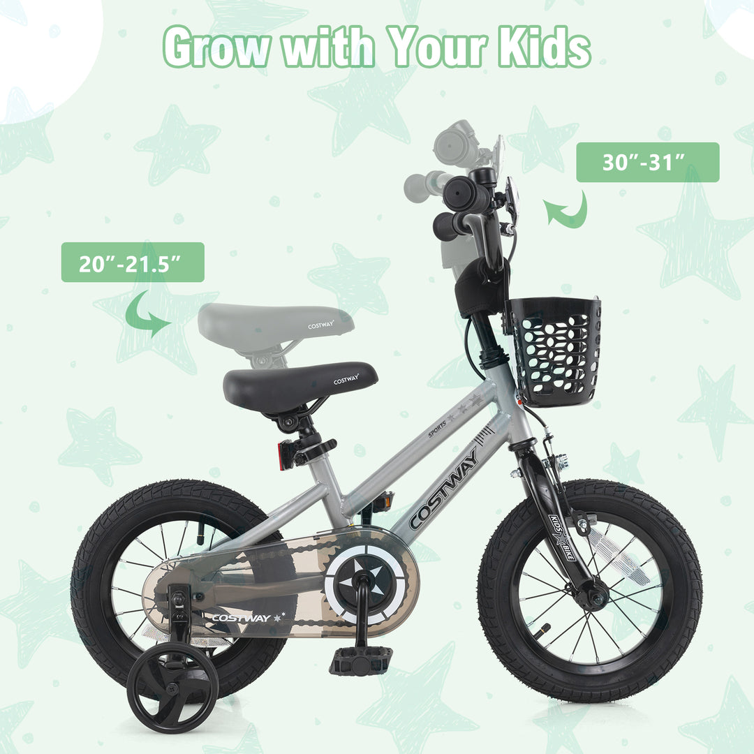 14 Inch Kids Bike Adjustable with Transparent Chain Cover for 4-5 Years Old