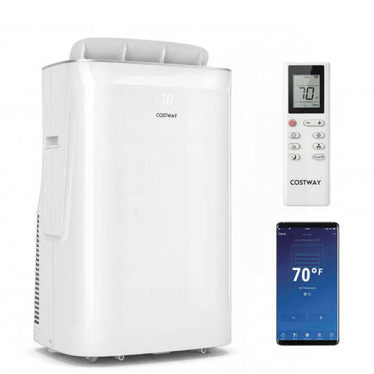 15000 BTU Inverter Portable Air Conditioner Smart Wifi Enabled Cooling & Heating Unit-White