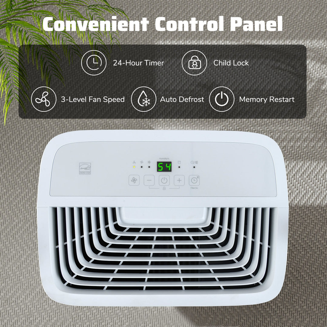150 Pints Dehumidifier with 24H Timer and LED Display-White