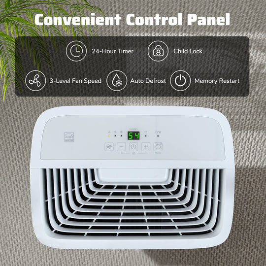 150 Pints Dehumidifier with 24H Timer and LED Display-White