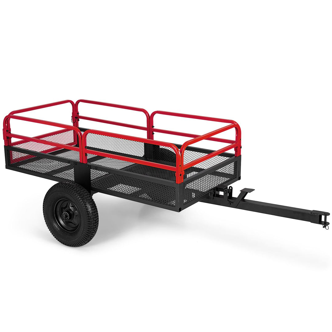 1540 LBS Capacity 17.6 Cu. Ft Heavy Duty Metal Dump Cart Trailer
