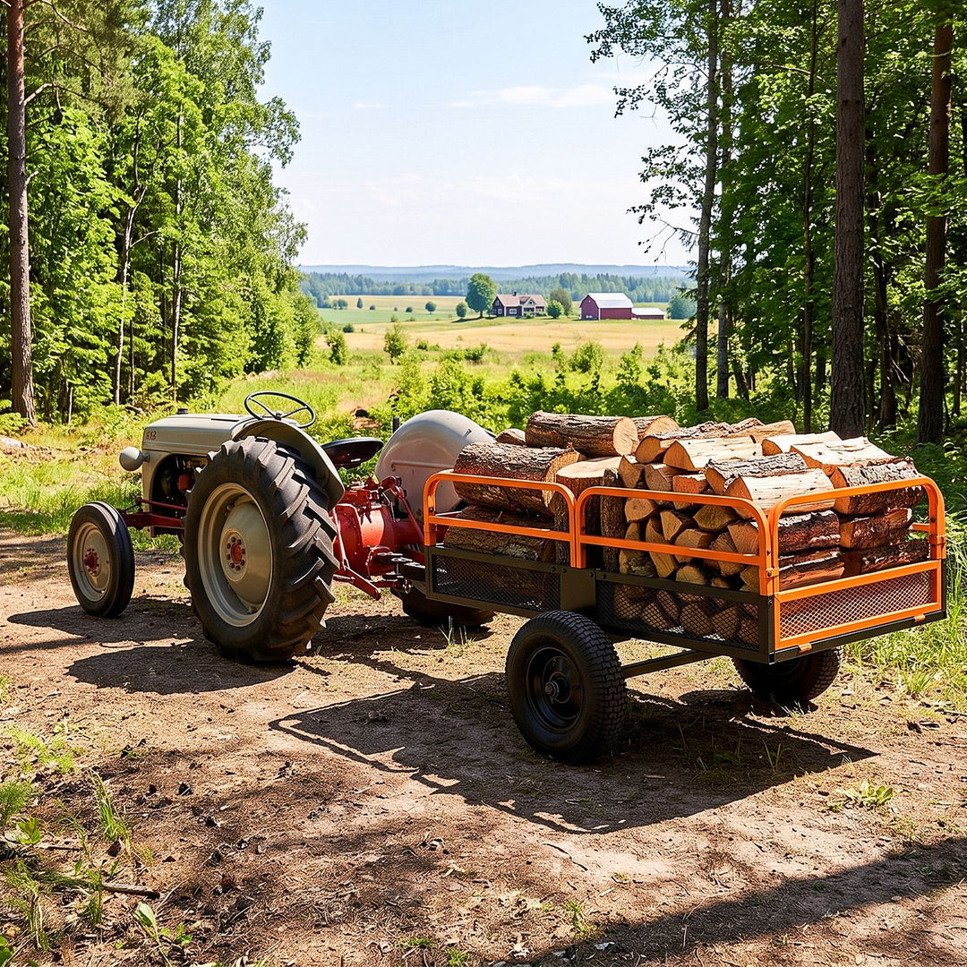 1540 LBS Capacity 17.6 Cu. Ft Heavy Duty Metal Dump Cart Trailer