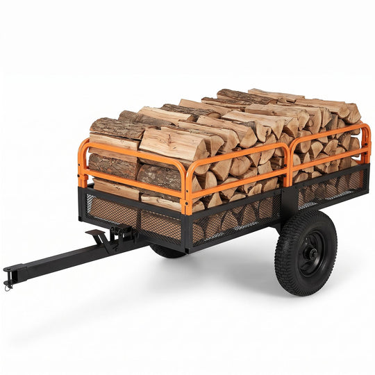 1540 LBS Capacity 17.6 Cu. Ft Heavy Duty Metal Dump Cart Trailer