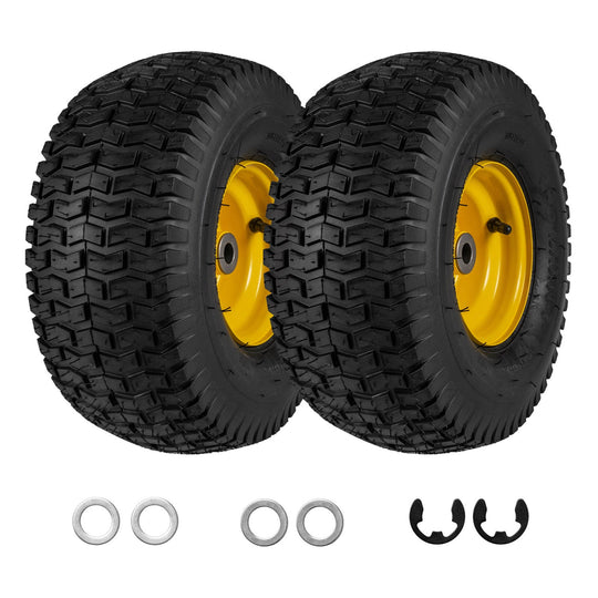 15 x 6.00-6 Tubeless Tires and Wheels 2 Pack 4 PR Tires-Yellow