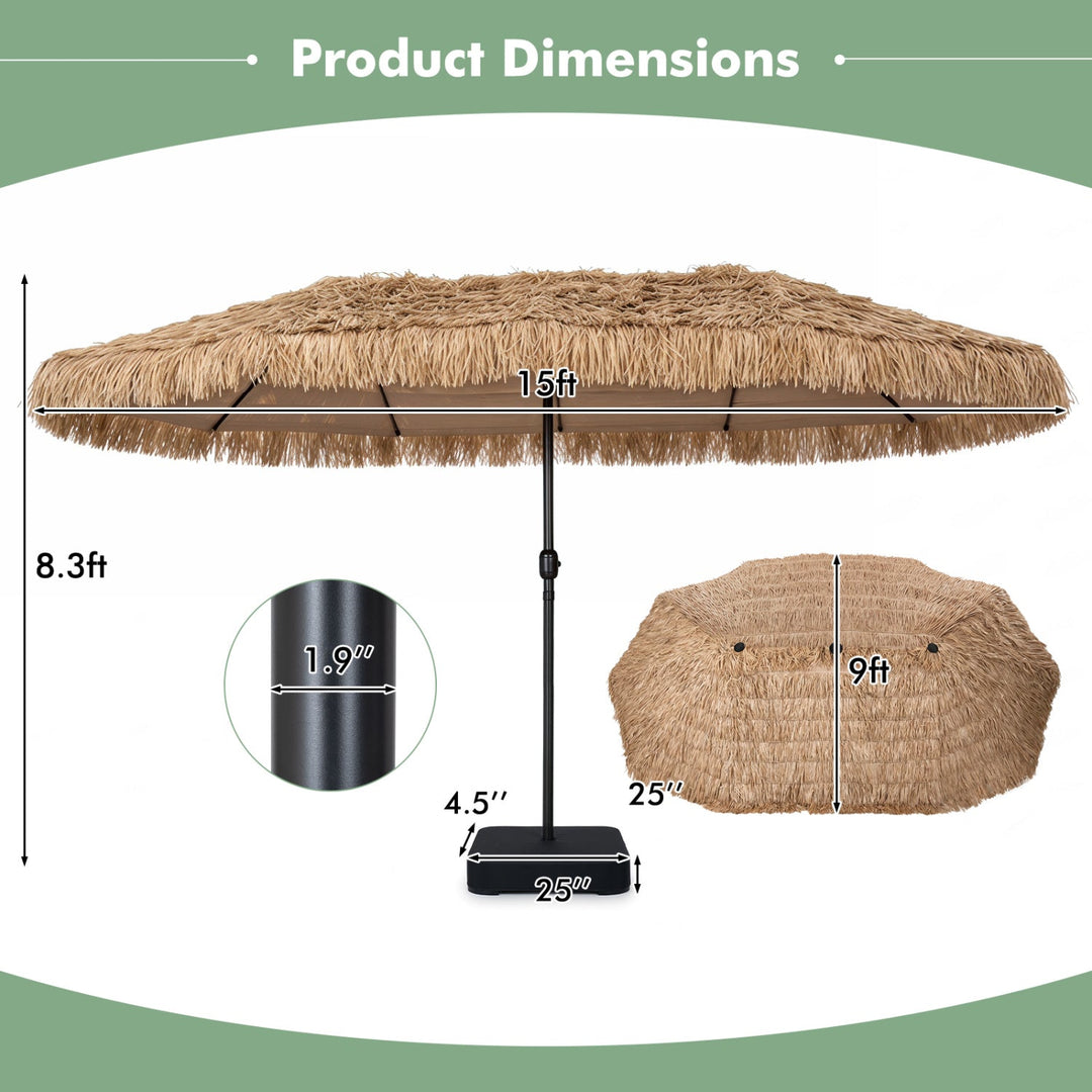 Double-Sided Patio Umbrella 15x9 ft with 144 Solar Lights