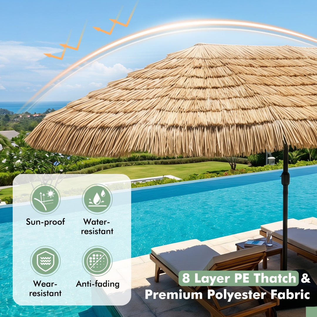 Double-Sided Patio Umbrella 15x9 ft with 144 Solar Lights