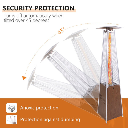 48,000 BTU Pyramid Patio Heater with Quartz Glass Tube