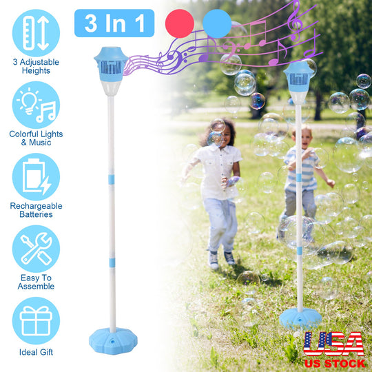 Standing Bubble Machine with Lights & Music - 3 Heights