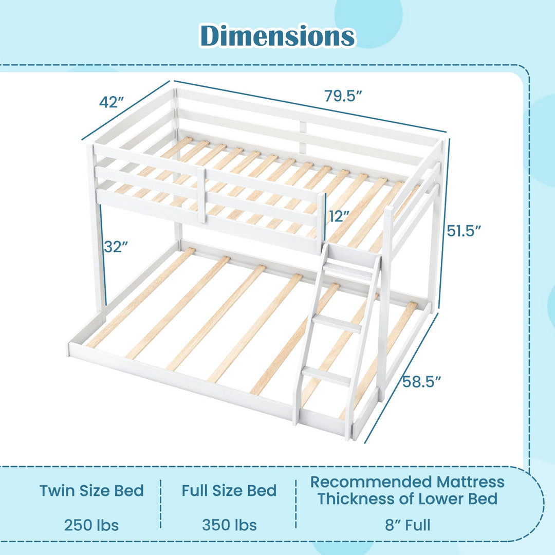 Twin Over Full Bunk Bed Low Floor Bunk Bed Frame