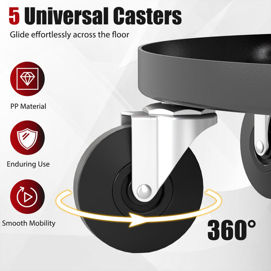 Adjustable Rolling Mechanic Stool with Tool Trays