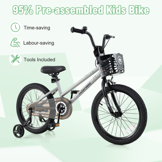 12/14/18 Inch Kids Bike Adjustable with Transparent Chain Cover for 3-8 Years Old-16 inches