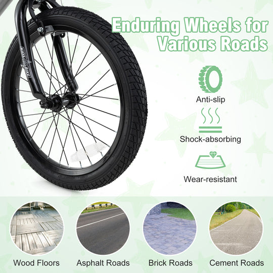 12/14/18 Inch Kids Bike Adjustable with Transparent Chain Cover for 3-8 Years Old-16 inches