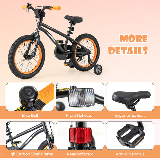 16-Inch Kids Bike Sport Bicycle for 4-7 Years Old with Adjustable Seat and Reflectors-16 inches