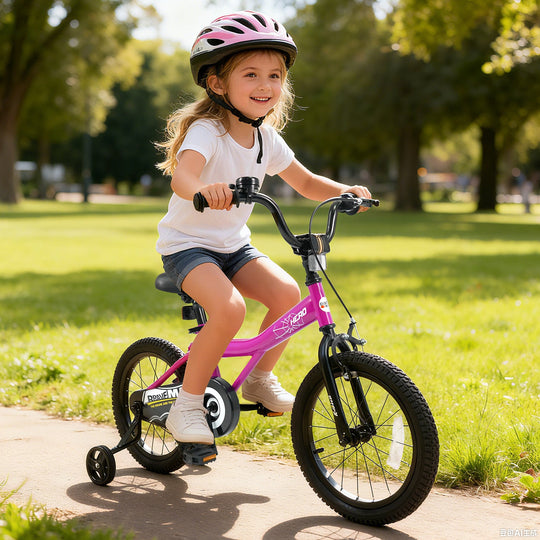 Kids Bike 14-Inch with Removable Training Wheels Pink
