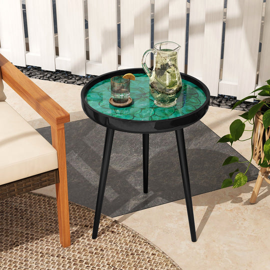 Sea Shell End Table with Tray Top - Mid-Century Modern