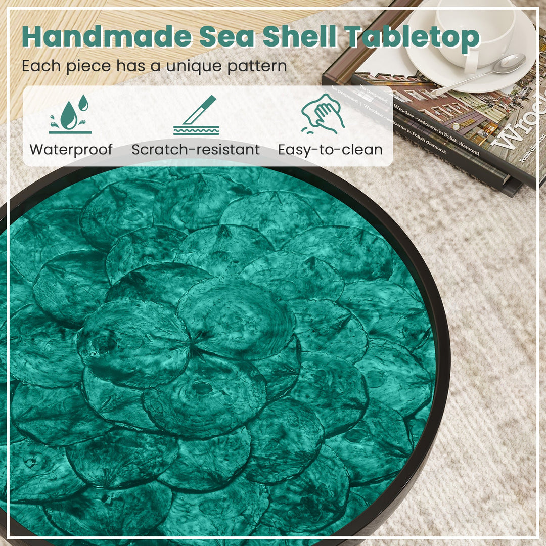 Sea Shell End Table with Tray Top - Mid-Century Modern
