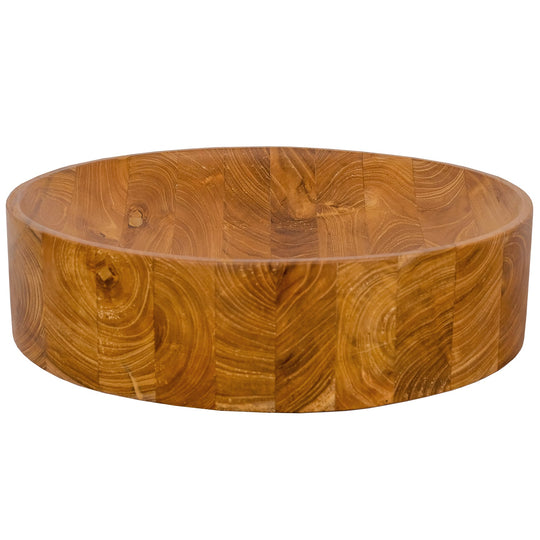 16 Inch Teak Wood Vessel Sink with Rounded Corners