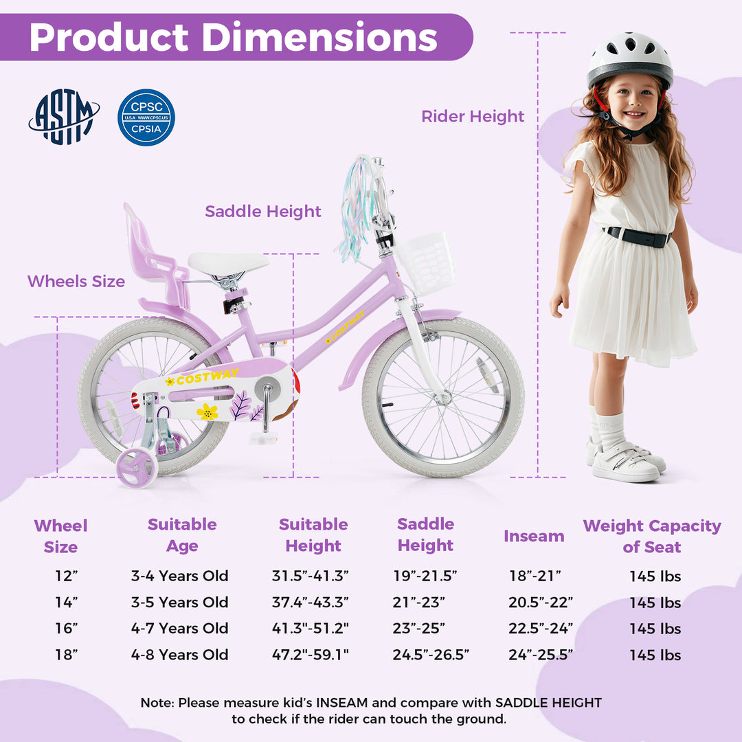 18 Inch Girls Bike with Doll Seat & Streamers | Gbruno | Buy GBruno Store 18 Inch Girls Bike with Doll Seat & Streamers | Gbruno | Buy GBruno Store