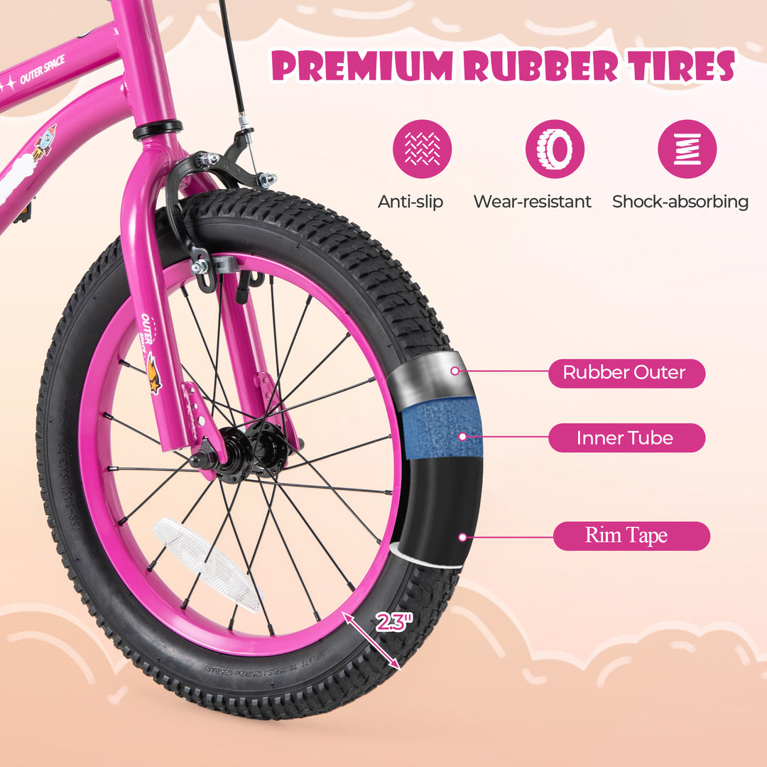 16-Inch Kids Bike for 4-7 Years Old Adjustable with Removable Training Wheels-16 inches