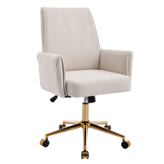 Mid-Back Velvet Office Chair with Memory Foam Cushion