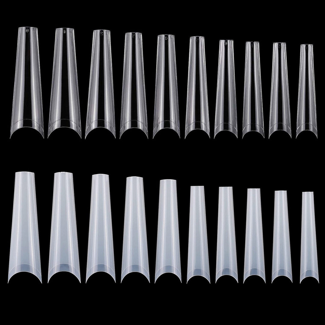 500Pcs False Nail Tips C Curve Half Cover French Nails Extra Long Fake Finger Nails For Nail Art Salons Home DIY 10 Sizes